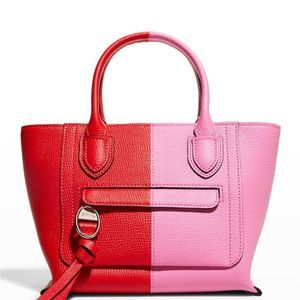 Longchamp Mailbox Bag in Pink/Red wear as Crossbody or shoulder - leather